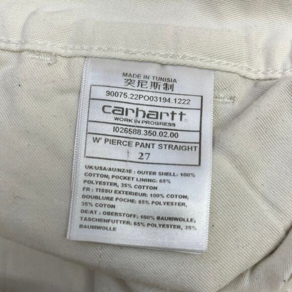 Carhartt Pierce Work in Progress Utility Carpenter Canvas Straight Pant Size 27 - Picture 9 of 13